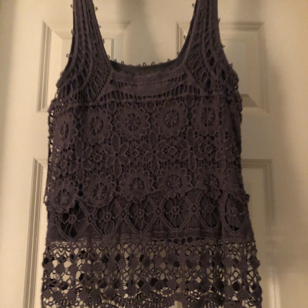 Olive Green Crocet Lace overlay with inside slip
